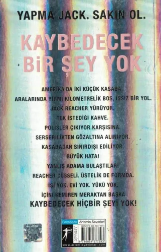 Kaybedecek Bir Şey Yok Lee Child Artemis Yayınları %50 indirimli