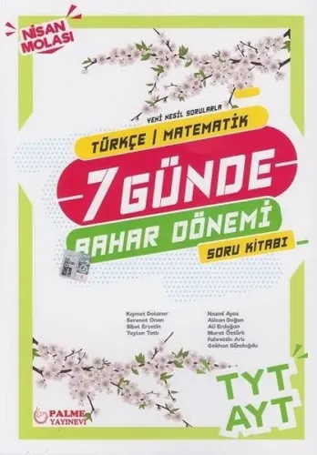 ​Palme Yayınları TYT AYT Türkçe Matematik 7 Günde Bahar Dönemi Soru Kitabı