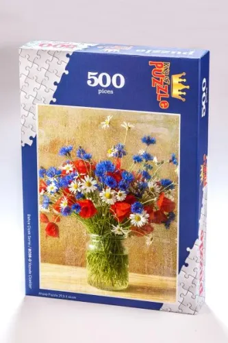 Bahçe Çiçek Serisi - Vazoda Çiçekler 500 Parça Puzzle