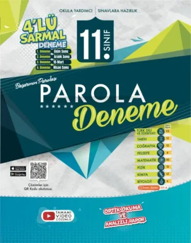 11. Sınıf Sarmal 4'lü Deneme 9786258050844