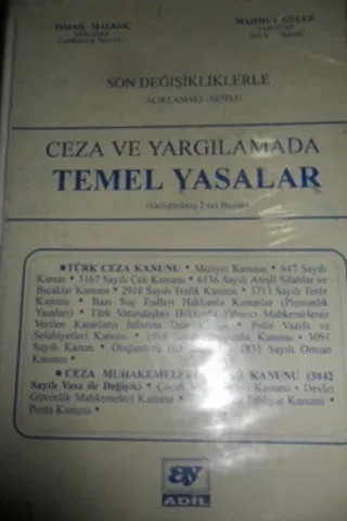 Ceza ve Yargılamada Temel Yasalar