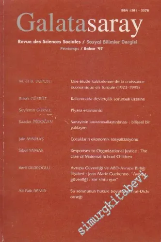 Galatasaray Üniversitesi Sosyal Bilimler Dergisi -       Bahar
