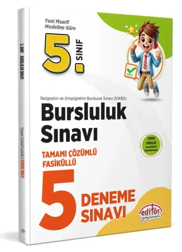 Editör 5. Sınıf Bursluluk Sınavı Tamamı Çözümlü 5 Deneme Sınavı 2025