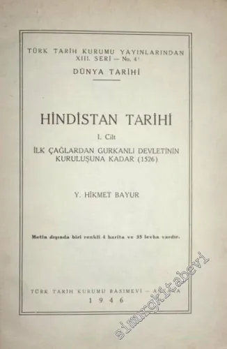 Hindistan Tarihi 3 Cilt TAKIM -        1946