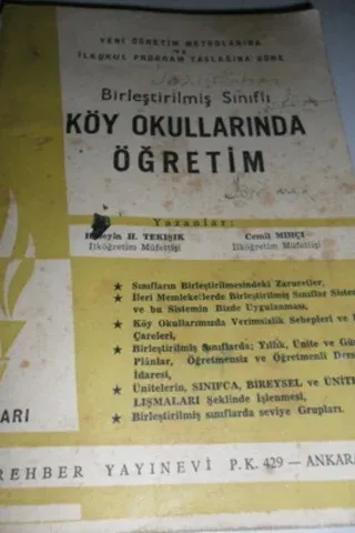 Birleştirilmiş Sınıflı Köy Okullarında Öğretim