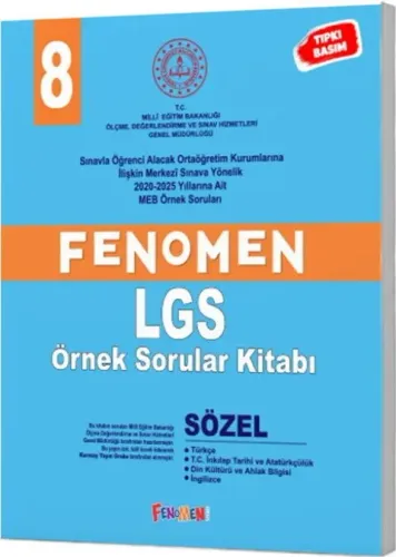 Fenomen Okul Yayınları 8. Sınıf MEB Sözel Fenomen Örnek Sorular