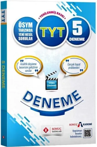 Sonuç Yayınları TYT Video Çözümlü 5 Deneme