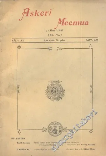 Askeri Mecmua  - Cilt: 20 Sayı: 141, 1 Mart 1947