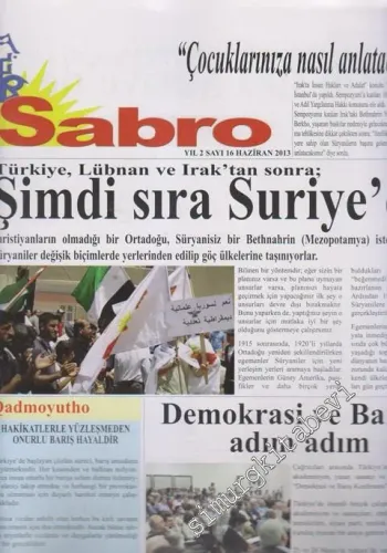SÜRYANİ: Sabro ( Umut ) - Aylık Bağımsız Siyasi Gazete - Sayı: 16    Yıl: 2  Haziran