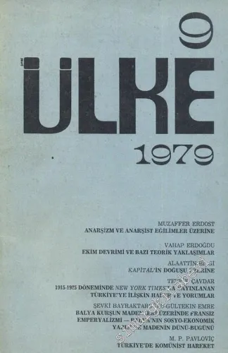Ülke: Üç Aylık Siyasi Dergi  - Sayı: 9; 1979