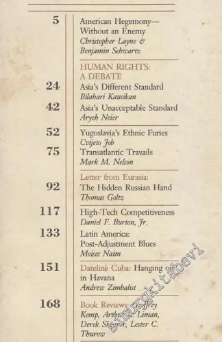 Foreign Policy - 92      Fall
