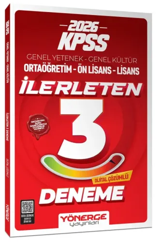 Yönerge Yayınları 2026 KPSS Genel Yetenek Genel Kültür İlerleten 3 Deneme Çözümlü