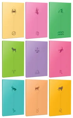 9lu Burç-Astroloji Temalı 13,5x19,5cm 64 Sayfa Çizgisiz Defter Seti -10