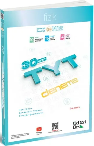 ÜçDörtBeş Yayınları TYT Fizik 30 Deneme Ümit Akıncı