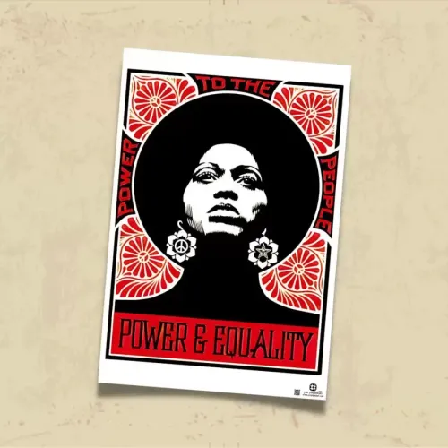 POSTER 0149 - ANGELA DAVIS - POWER AND EQUALITY - FEMİNİZM - KUŞE KAĞIT (33X48)