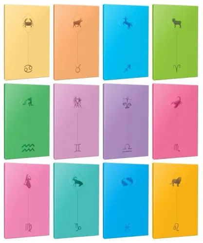 12li Burç-Astroloji Temalı 13,5x19,5cm 64 Sayfa Çizgisiz Defter Seti -1