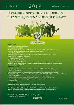 İstanbul Spor Hukuku Dergisi / İstanbul Journal of Sports Law Cilt 1 Sayı 2