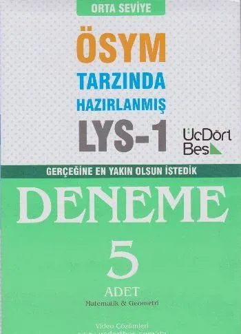 LYS-1 ÖSYM Çizgisinde Hazırlanmış Deneme Matematik - Geometri 5 Deneme - Orta Seviye