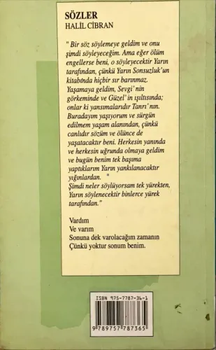 Sözler Halil Cibran Anahtar Kitaplar Yayınevi