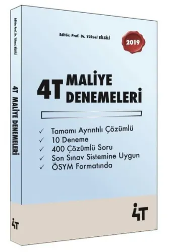 4T Yayınları 2026 KPSS A Grubu Maliye 10 Deneme Çözümlü
