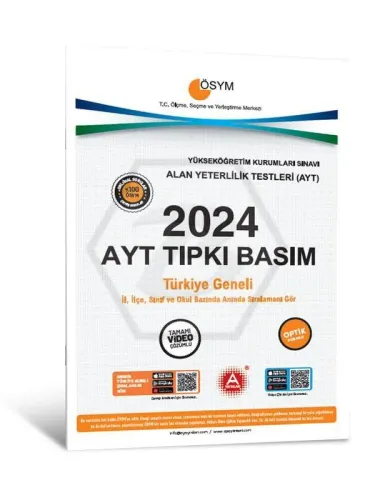 A Yayınları 2024 AYT Tıpkı Basım Çıkmış Sorular