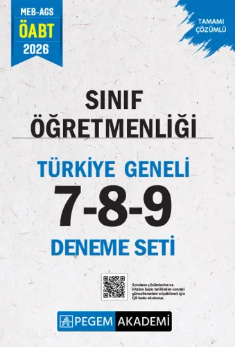Pegem Yayınları 2026 MEB AGS ÖABT Sınıf Öğretmenliği Tamamı Çözümlü Türkiye Geneli 7-8-9 (3'lü Deneme Seti)