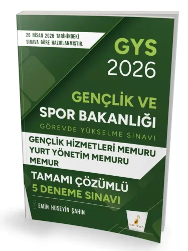 Pelikan Yayınları 2026 GYS Gençlik ve Spor Bakanlığı - Gençlik Hizmetleri Memuru - Yurt Yönetim Memuru - Memur - Tamamı Çözümlü 5 Deneme Sınavı