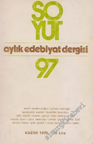 Soyut Aylık Edebiyat Dergisi - Sayı: 97      Kasım