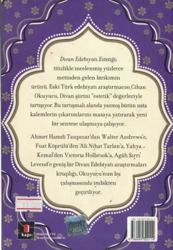 Divan Edebiyatı Estetiği Cihan Okuyucu Kapı Yayınları %56 indirimli
