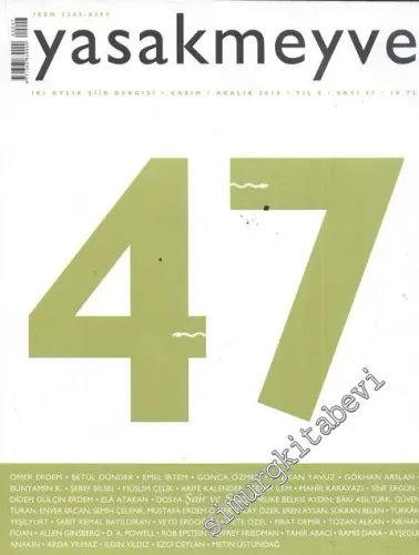 Yasakmeyve: İki Aylık Şiir Dergisi - Sayı: 47, Yıl: 8, Kasım - Aralık 2010  1
