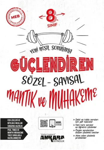 Ankara Yayıncılık 8. Sınıf Sözel Sayısal Mantık Muhakeme Güçlendiren Soru Bankası