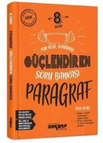 Ankara Yayıncılık 8.Sınıf Güçlendiren Paragraf Soru Bankası (2021)