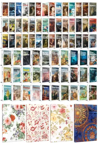 82 Dünya Klasiği ve Çiçekli Planlama Defteri Seti -1 - Halkkitabevi