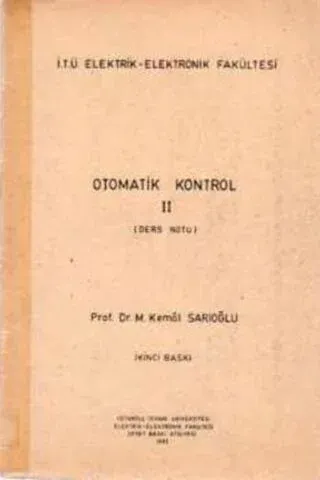 Otomatik Kontrol II Ders Notu