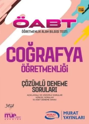 Murat KPSS ÖABT Coğrafya Öğretmenliği Çözümlü Deneme Soruları 1190