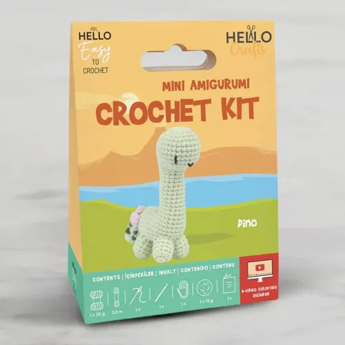 H.CRAFTS TIĞ İŞİ MİNİ AMİGURUMİ KİTİ-DINO