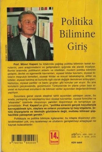 Politika Bilimine Giriş Münci Kapani Bilgi Yayınevi
