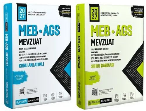 Pegem Yayınları 2027 MEB-AGS Mevzuat Konu Anlatımlı ve Soru Bankası 2'li Set