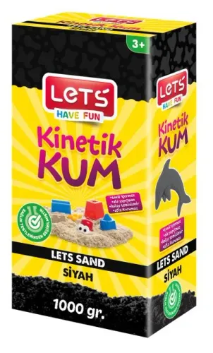 Lets Kinetik Kum 1000 gr. Siyah Karton Kutu