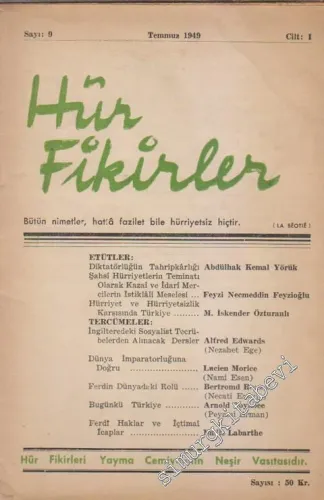 Hür Fikirler Dergisi - Sayı: 9 I Temmuz
