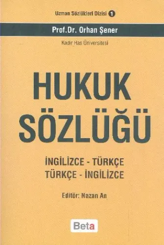 Hukuk Sözlüğü İngilizce-Türkçe Türkçe-İngilizce
