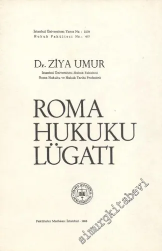 Roma Hukuku Lügatı -
