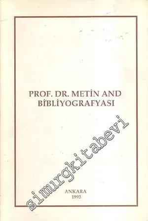 Prof. Dr. Metin And Bibliyografyası -        1993