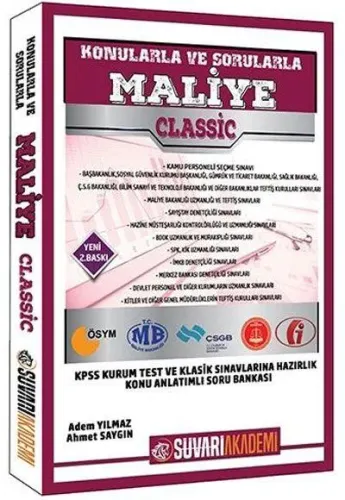 Süvari Akademi KPSS Classic Maliye Konu Anlatımlı Soru Bankası Soruları