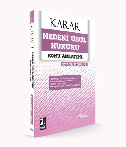 KARAR Medeni Usûl Hukuku Konu Anlatımı Kitabı