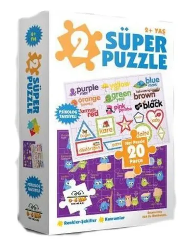 2 Süper Puzzle - Renkler ve Şekiller 2+ Yaş
