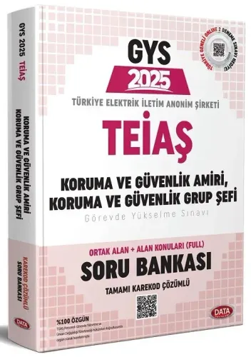 Data Yayınları 2025 TEİAŞ Genel Müdürlüğü GYS Koruma Ve Güvenlik Amiri, Koruma Ve Güvenlik Grup Şefi Soru Bankası - Karekod Çözümlü