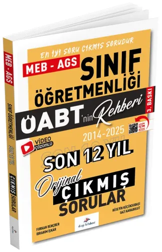 Dizgi Kitap Yayınları 2026 ÖABT MEB-AG'nin Rehberi Sınıf Öğretmenliği Çıkmış Sorular Son 12 Yıl Çözümlü