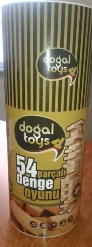 Silindir Kutu Ahşap Denge Oyunu 54 Parça
