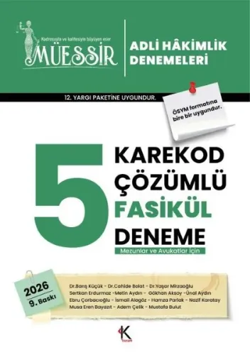 MÜESSİR 2026 Adli Hakimlik Fasikül 5 Deneme Karekod Çözümlü